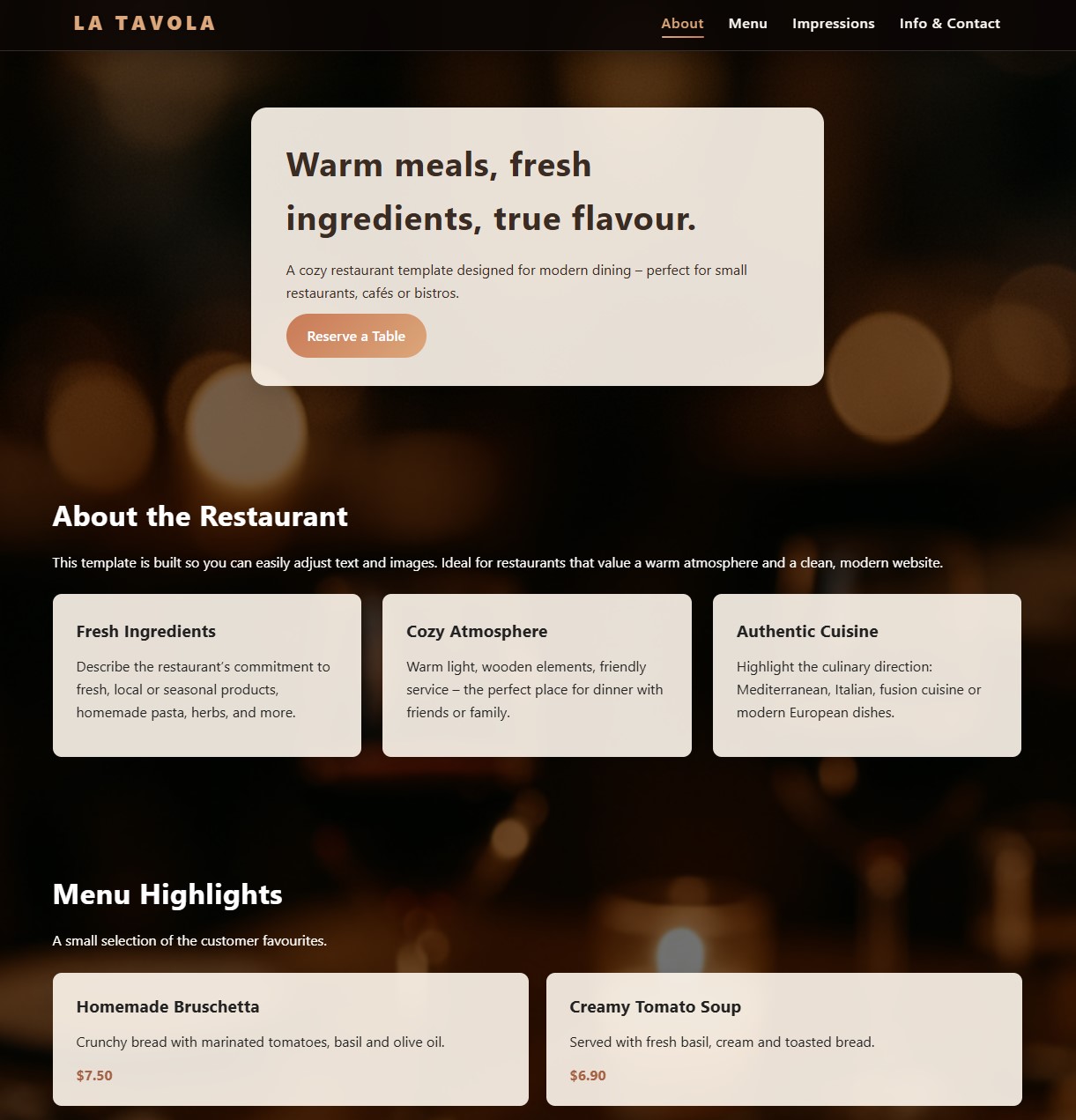 Vorschau Portfolio Website